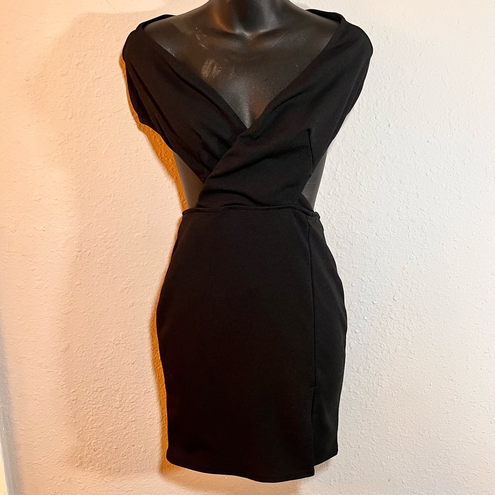 Black Cross-Top Dress
